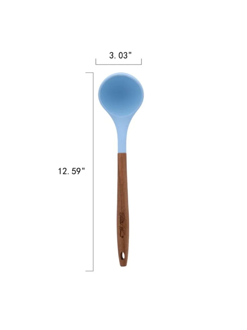 The Woman Pioneer Blue 10-Piece Silicone-Tipped Wood Handles Cooking Utensil